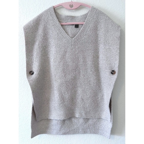 RDI Jackets & Blazers - Ribbed V-Neck Button-Side Vest‎ - Cozy Chic Quiet Luxury Layering Piece SZ M